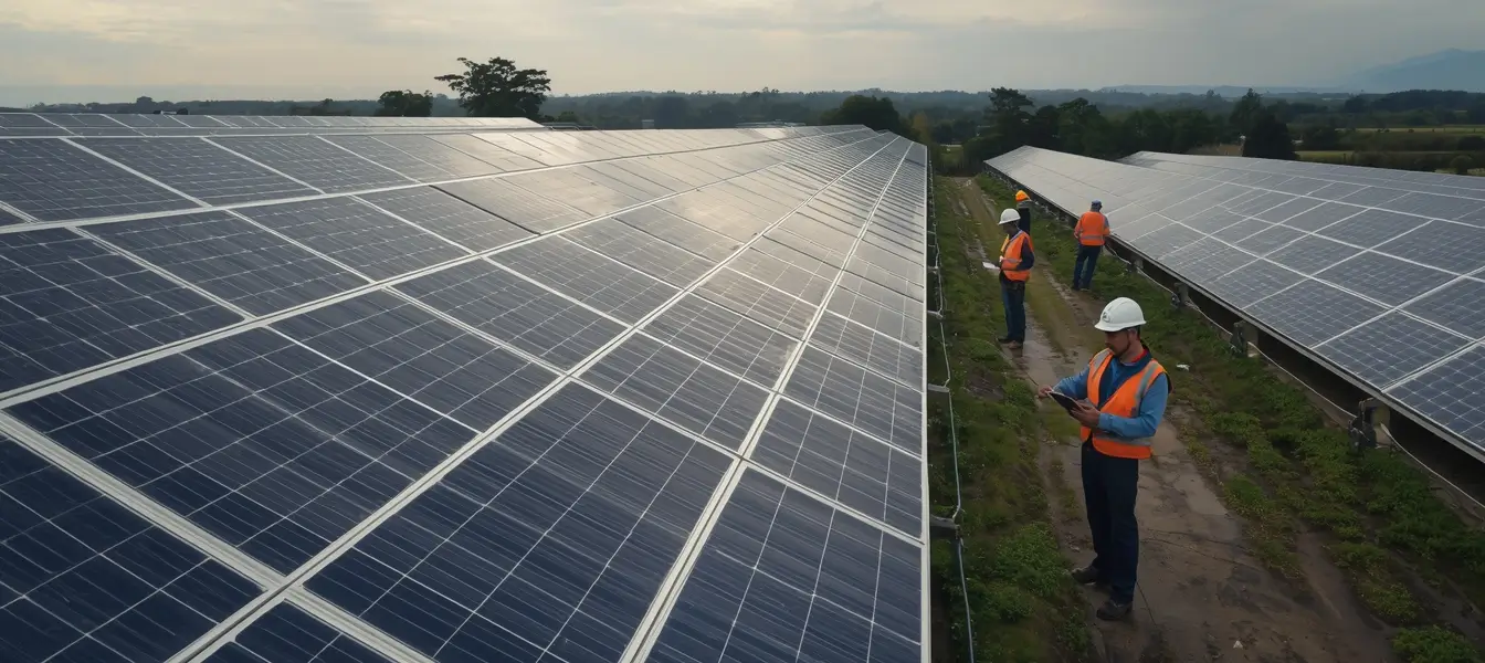 IEA report - an overlay graphic of an engineer looking over a city skyline