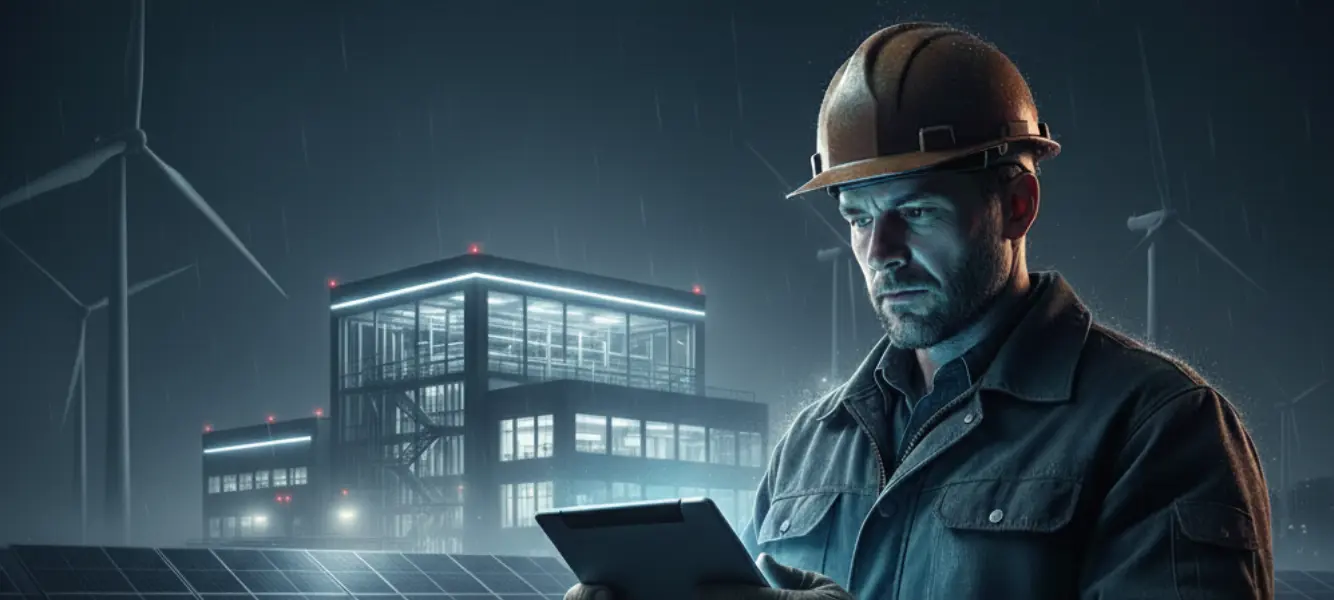 AI generated image of a contractor working on a plant