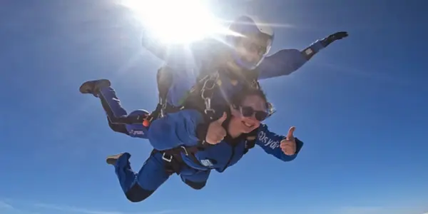 Emily Dennett skydiving in aid of charity